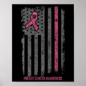 Borstkanker Shirten American Flag Breast Cancer A Poster (Voorkant)