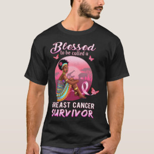 Borstkanker Shirten voor zwarte vrouwen gezegend r T-shirt