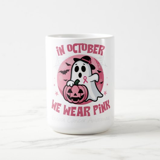 Borstkanker Shirten Vrouwen Halloween In Oktober W Koffiemok (Center)