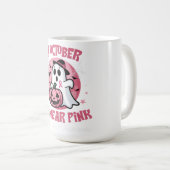 Borstkanker Shirten Vrouwen Halloween In Oktober W Koffiemok (Voorkant rechts)