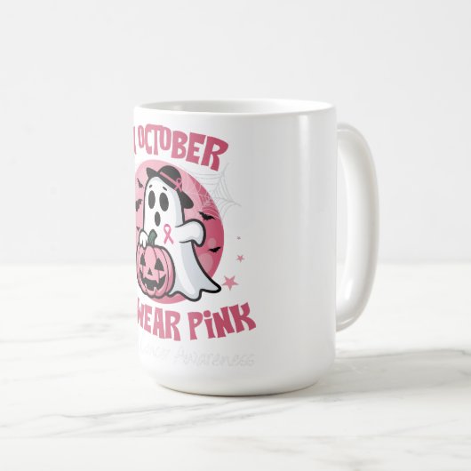 Borstkanker Shirten Vrouwen Halloween In Oktober W Koffiemok (Voorkant rechts)