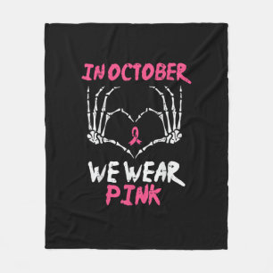 Borstkanker Skelet Hand Hart We Draag Vrouwen Fleece Deken