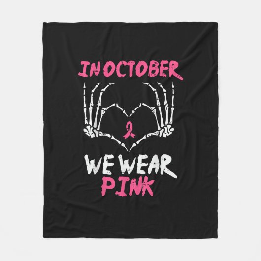 Borstkanker Skelet Hand Hart We Draag Vrouwen Fleece Deken (Voorkant)