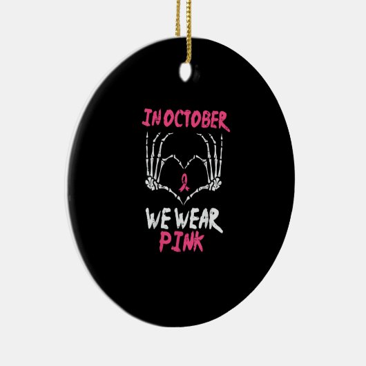 Borstkanker Skelet Hand Hart We Draag Vrouwen Keramisch Ornament (Rechts)