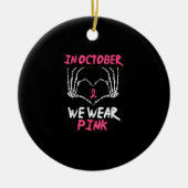 Borstkanker Skelet Hand Hart We Draag Vrouwen Keramisch Ornament (Voorkant)