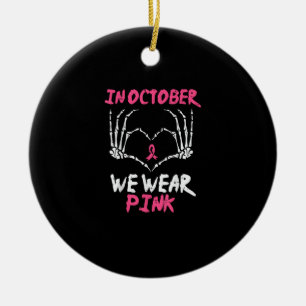 Borstkanker Skelet Hand Hart We Draag Vrouwen Keramisch Ornament