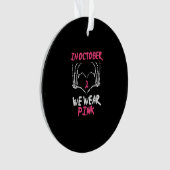 Borstkanker Skelet Hand Hart We Draag Vrouwen Ornament (voorkant)