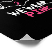 Borstkanker Skelet Hand Hart We Draag Vrouwen Poster (Hoek)