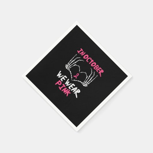 Borstkanker Skelet Hand Hart We Draag Vrouwen Servet (Hoek)