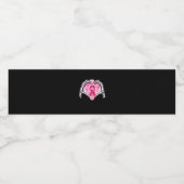 Borstkanker Skelet Hand Heart Sign Ribbon Award Waterfles Etiket (Enkel label)