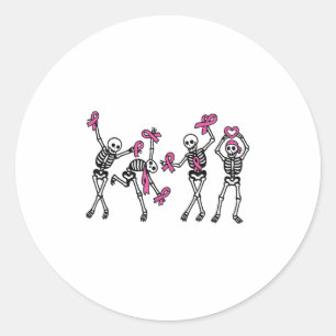 Borstkanker Skeletten Dansen Bewustzijn Mannen Vro Ronde Sticker