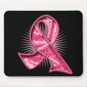 Borstkanker Slogan Watermark Ribbon Muismat