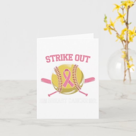 Borstkanker Softbal Strike Out Bestrijding Maak Be Kaart (Gele Bloem)