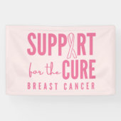 borstkanker steun genezen roze banner groot teken (Horizontaal)