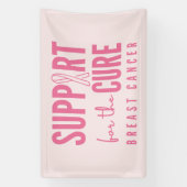 borstkanker steun genezen roze banner groot teken (Verticaal)
