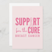 borstkanker steun genezing Uitnodiging Aankondigin (Voorkant / Achterkant)