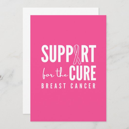 borstkanker steun genezing Uitnodiging Aankondigin (Voorkant / Achterkant)