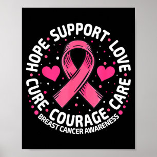 Borstkanker steun roze lint borstkanker poster