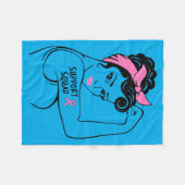 Borstkanker Steun Team Rosie Riveter nk Lint Fleece Deken (Voorkant (Horizontaal))