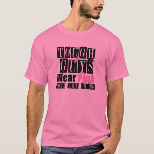Borstkanker Stevige jongens Draag Roze T-shirt