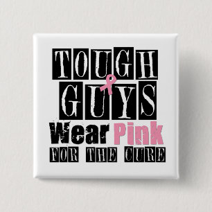 Borstkanker Stevige jongens Draag Roze Vierkante Button 5,1 Cm