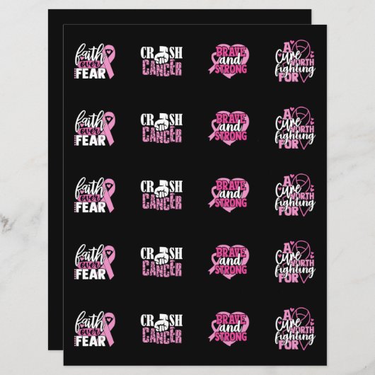 Borstkanker Stickers (Voorkant / Achterkant)