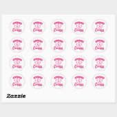 Borstkanker Stickers-Roze lint Ronde Sticker (Vel)