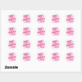 Borstkanker Stickers-Roze lint Ronde Sticker (Vel)