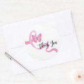 Borstkanker Stickers-Roze lint Ronde Sticker (Envelop)