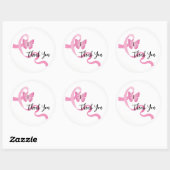Borstkanker Stickers-Roze lint Ronde Sticker (Vel)