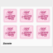 Borstkanker Stickers-Roze lint Vierkante Sticker (Vel)