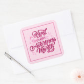 Borstkanker Stickers-Roze lint Vierkante Sticker (Envelop)