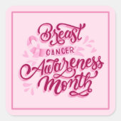Borstkanker Stickers-Roze lint Vierkante Sticker (Voorkant)