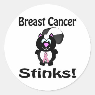 Borstkanker Stinkt Stinkdier Bewustzijnsontwerp Ronde Sticker
