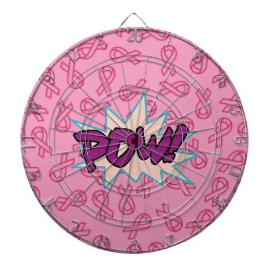 Borstkanker Super Hero Dartbord (Voorkant)