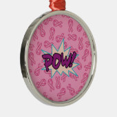 Borstkanker Super Hero Metalen Ornament (Rechts)