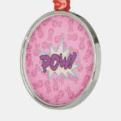 Borstkanker Super Hero Metalen Ornament (Links)