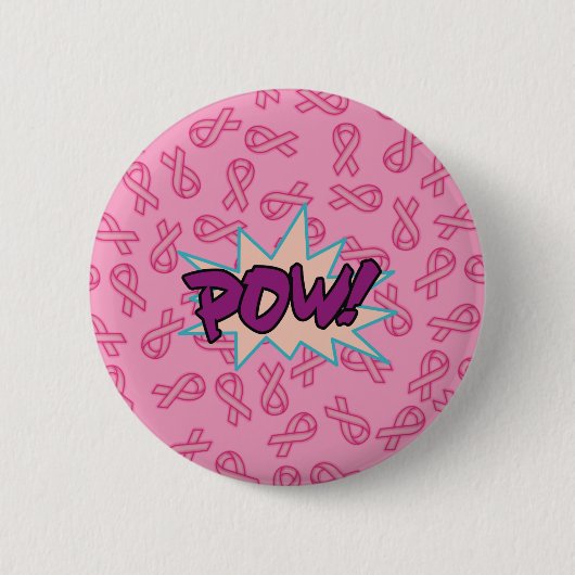 Borstkanker Super Hero Ronde Button 5,7 Cm (Voorkant)