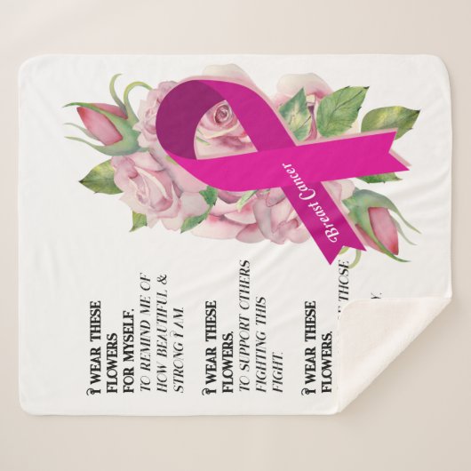 Borstkanker Support Awareness Throw deken (Voorkant (horizontaal))