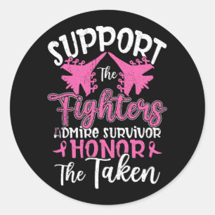 Borstkanker Support Fighter Bewonder Survivor Hono Ronde Sticker