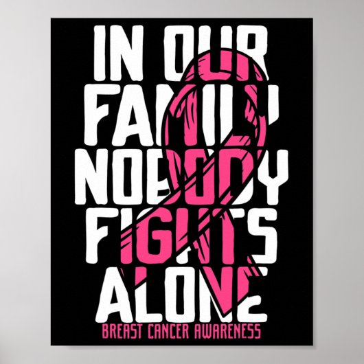 Borstkanker Support Roze familie borstkanker AW Poster (Voorkant)