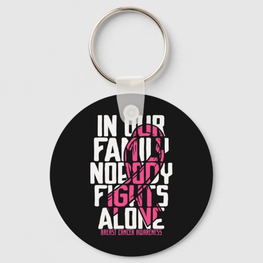 Borstkanker Support Roze familie borstkanker AW Sleutelhanger (Voorkant)