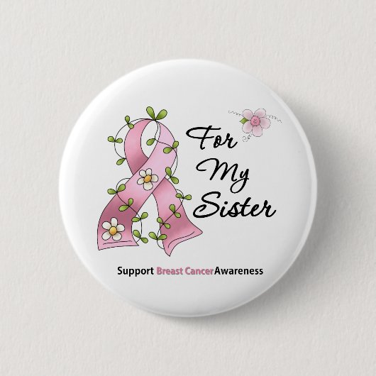 Borstkanker Support Sister Ronde Button 5,7 Cm (Voorkant)