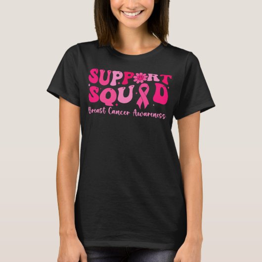 Borstkanker Support Squad Borstkanker Overlevende T-shirt (Voorkant)