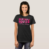 Borstkanker Support Squad Borstkanker Overlevende T-shirt (Voorkant volledig)