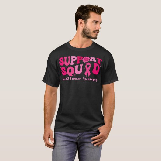 Borstkanker Support Squad Borstkanker Overlevende T-shirt (Voorkant volledig)