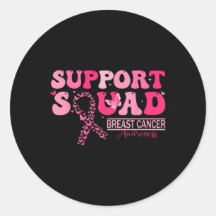 Borstkanker Support Squad Butterfly Roze Maand F Ronde Sticker