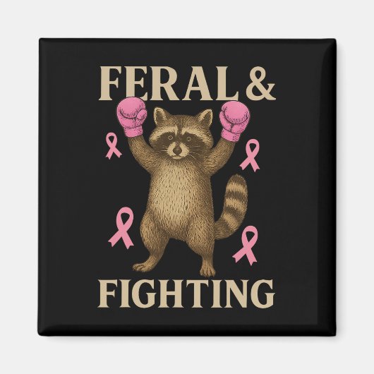 Borstkanker Support Squad Feral en Fighter Fun Magneet (Voorkant)