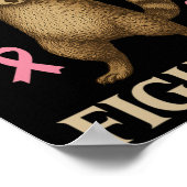 Borstkanker Support Squad Feral en Fighter Fun Poster (Hoek)