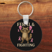 Borstkanker Support Squad Feral en Fighter Fun Sleutelhanger (Voorkant)